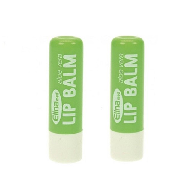 Elina Med Aloe Vera Lip Balm Ενυδατικό Βάλσαμο Χειλιών 2 Τεμάχια x 4.3 …