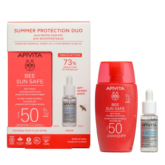 Apivita PROMO Bee Sun Safe Invisible Face Fluid SPF50 Αντηλιακή Λεπτόρ &hellip;