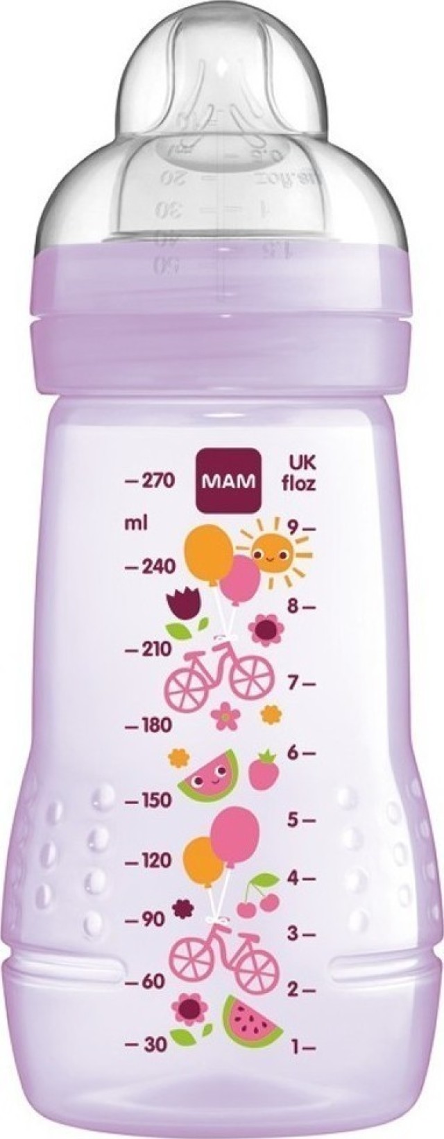Mam Easy Active Baby Bottle Πλαστικό Μπιμπερό για 2m+ Μωβ με Θηλή Σιλικόνης 270ml [360S]