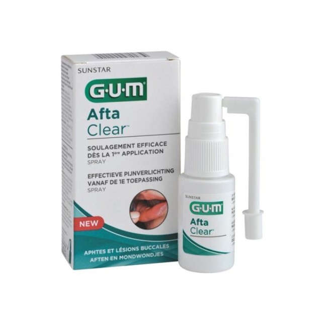Sunstar Gum Afta Clear Spray Σπρέι τοπικής εφαρμογής για τη θεραπεία των Αφθών, 15ml