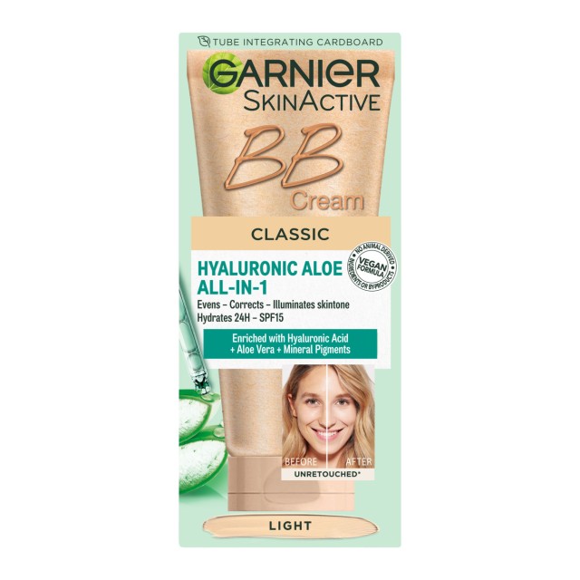 Garnier SkinActive Ενυδατική Κρέμα BB Light SPF15 Hyaluronic Aloe για …