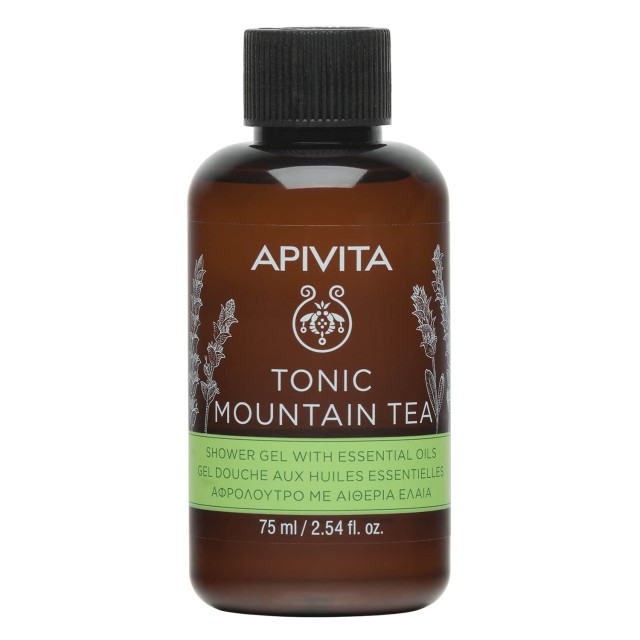 Apivita Mini Shower Gel Αφρόλουτρο Tonic Mountain Tea (Travel Size) 75ml