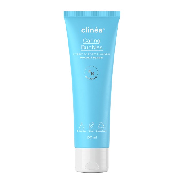 Clinéa Caring Bubbles Cream to Foam Cleanser Κρεμώδης Αφρός Καθαρισμού Προσώπου για Κανονικές - Μικτές Επιδερμίδες 150ml