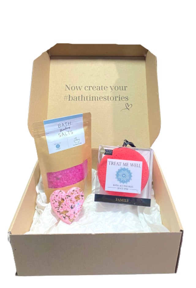Treat Me Well Pink Box Family Bath & Shower Sponge Κόκκινο 1 Τεμάχιο - …