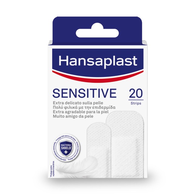 Hansaplast Sensitive Αυτοκόλλητα Επιθέματα Λευκά 20 Τεμάχια [2 Διαφορετικά Μεγέθη]