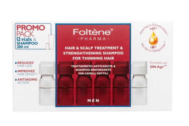 Foltène® Pharma PROMO MEN Θεραπεία Κατά της Τριχόπτωσης για Άνδρες 12 Αμπούλες x 6ml - ΔΩΡΟ Σαμπουάν Ενδυνάμωσης 200ml