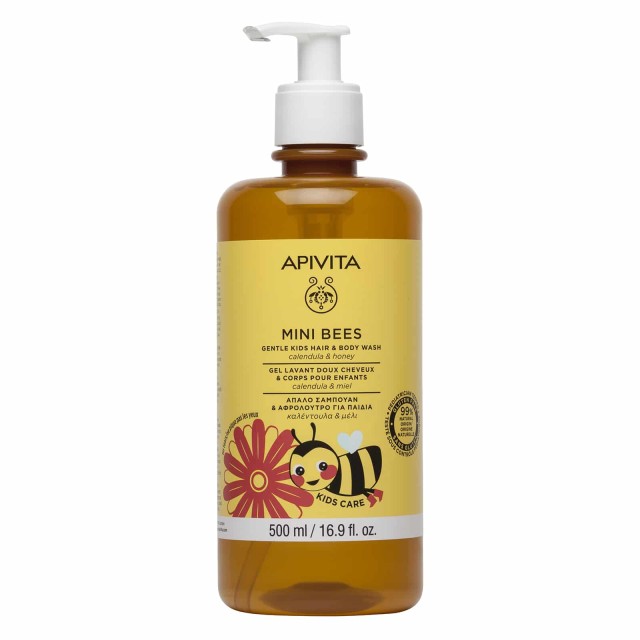 Apivita Mini Bees Kids Hair & Body Wash Απαλό Παιδικό Σαμπουάν & Αφρόλ …