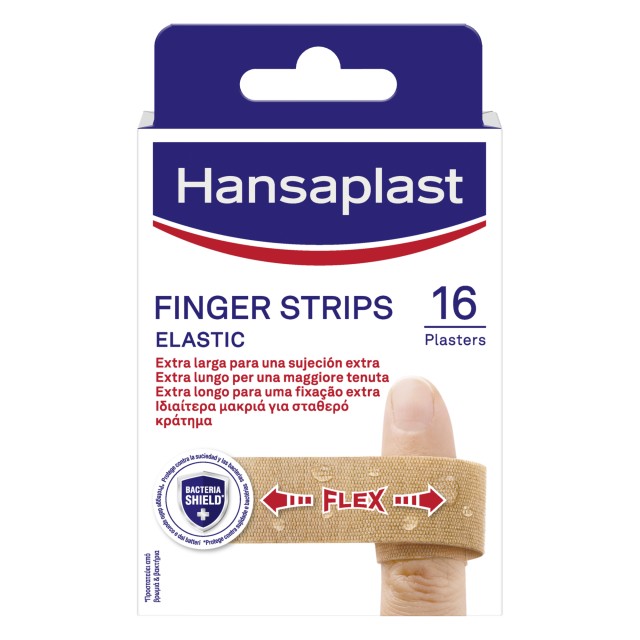 Hansaplast Finger Strips Ελαστικό Επίθεμα Δακτύλων 16 Τεμάχια [120mmx19mm]