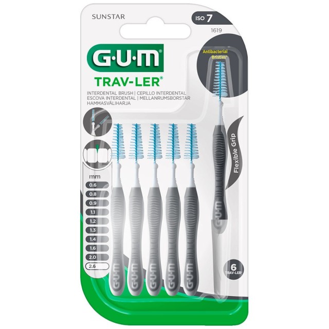 Sunstar GUM Trav-Ler Tapered 2.6mm Μεσοδόντια Βουρτσάκια 6 Τεμάχια [16 …