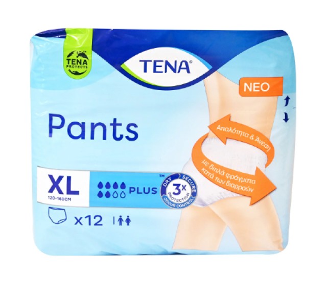Tena Pants Plus Εσώρουχα Ακράτειας Μέγεθος Extra Large 12 Τεμάχια