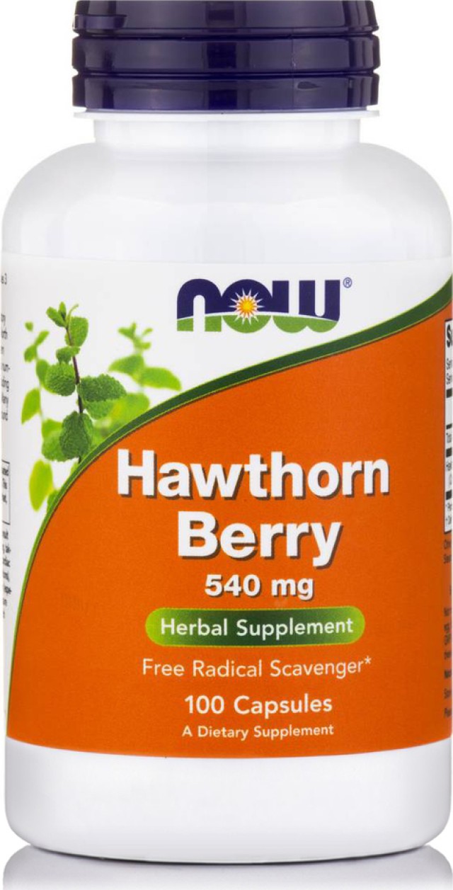 Now Foods Hawthorn Berry 540mg Συμπλήρωμα Διατροφής Για Τα Αιμοφόρα Αγγεία 100 Κάψουλες