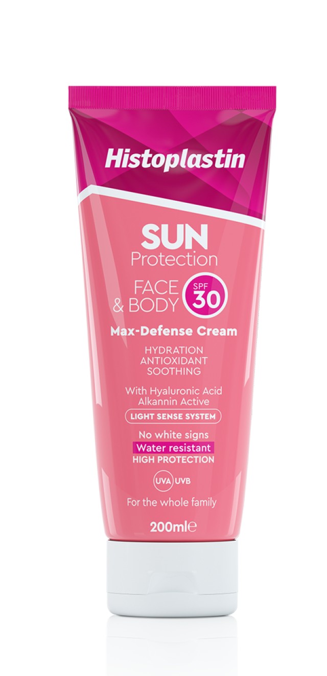 Heremco Histoplastin Sun Protection Face & Body Max Defense Cream SPF30 Αντηλιακή Κρέμα για Πρόσωπο και Σώμα 200ml