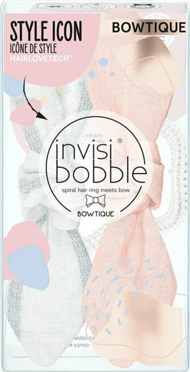 Invisibobble Bowtique Duo Nordic Breeze Summer Lemming go Λαστιχάκι Μαλλιών με Κορδέλα 2 Τεμάχια