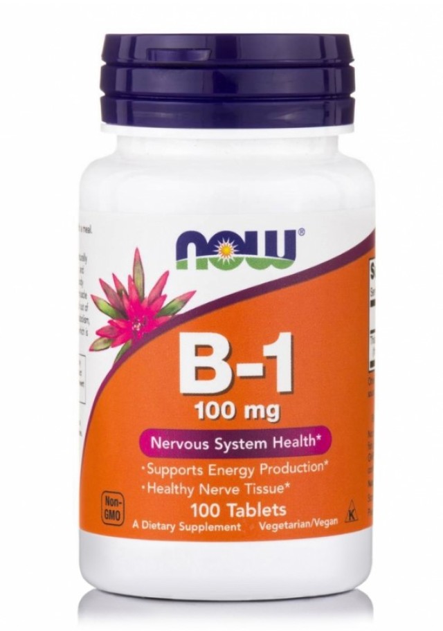 Now Foods Vitamin B1 100mg Συμπλήρωμα Θειαμίνης 100 Ταμπλέτες