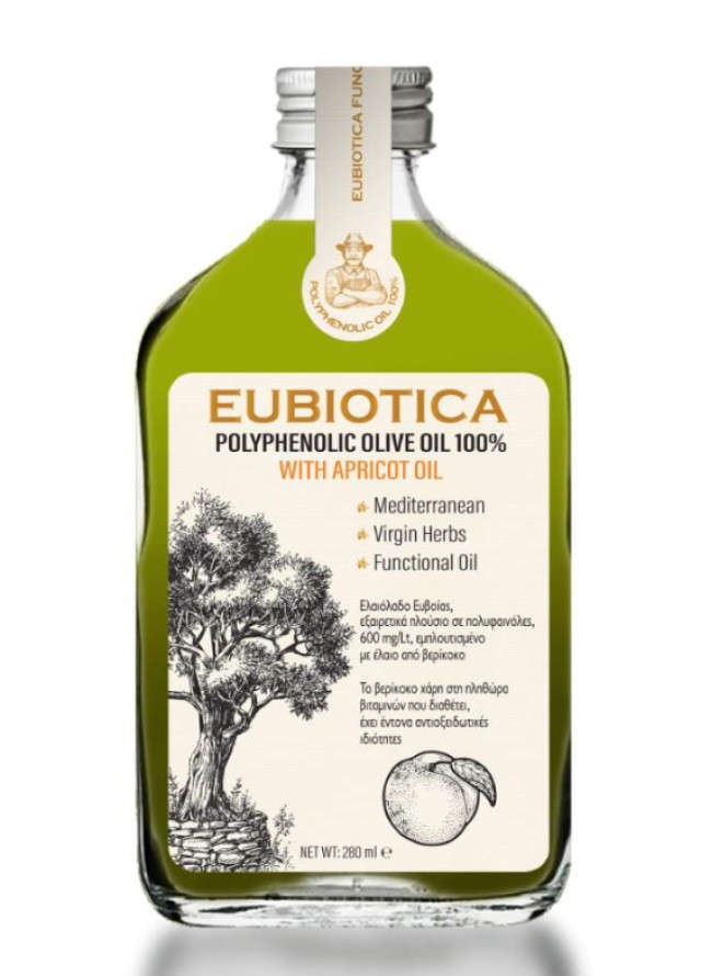 Eubiotica Polyphenolic Olive Oil 100% with Apricot Oil Extra Παρθένο Ελαιόλαδο Βερίκοκο 280ml