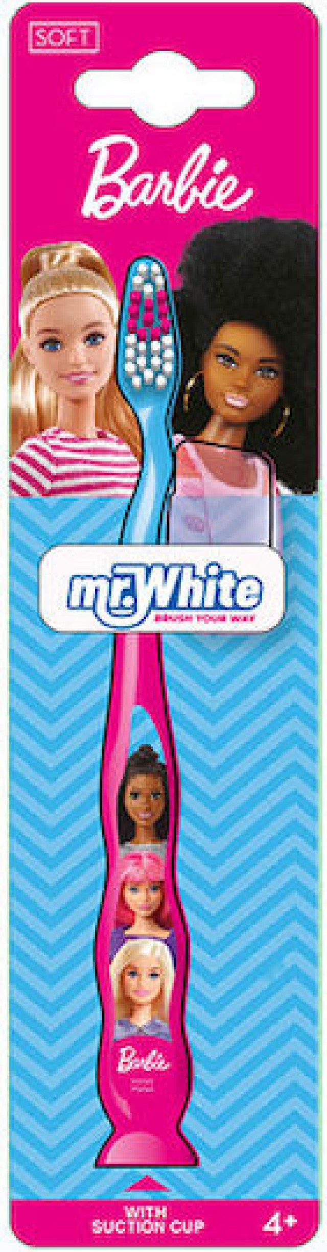 Mr. White Barbie Soft Παιδική Οδοντόβουρτσα για 4+ Ετών Μαλακή με Καπά &hellip;