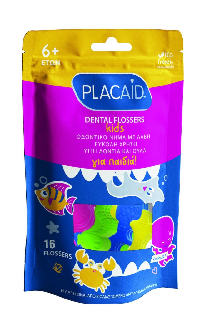 PlacAid Dental Flosser Kids Οδοντικό Νήμα με Λαβή για Παιδιά 6 Ετών+ 1 &hellip;
