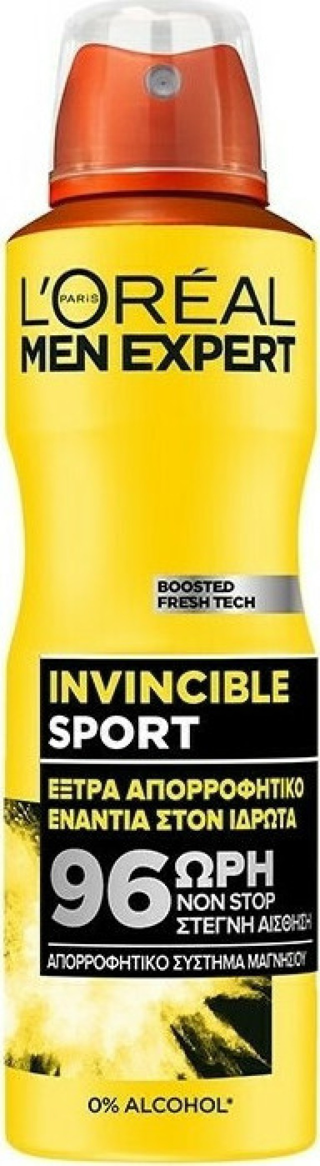 LOreal Paris Men Expert Invincible Sport Ανδρικό Αποσμητικό Spray 96ωρης Ενυδάτωσης με Μαγνήσιο 150ml