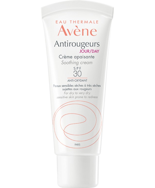 Avene Antirougeurs Jour Soothing Cream SPF30 for Dry to Very Dry Sensitive Skin Καταπραϋντική Ενυδατική Κρέμα Ημέρας Κατά των Κοκκινίλων για Ξηρές - Πολύ Ξηρές και Ευαίσθητες Επιδερμίδες 40ml