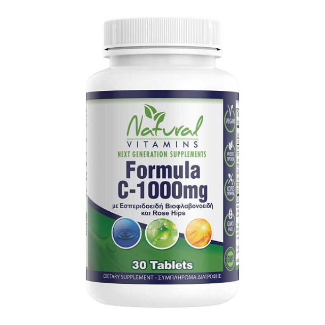 Natural Vitamins Formula C 1000mg Συμπλήρωμα Διατροφής με 530mg Βιοφλαβονοειδή 30 Ταμπλέτες
