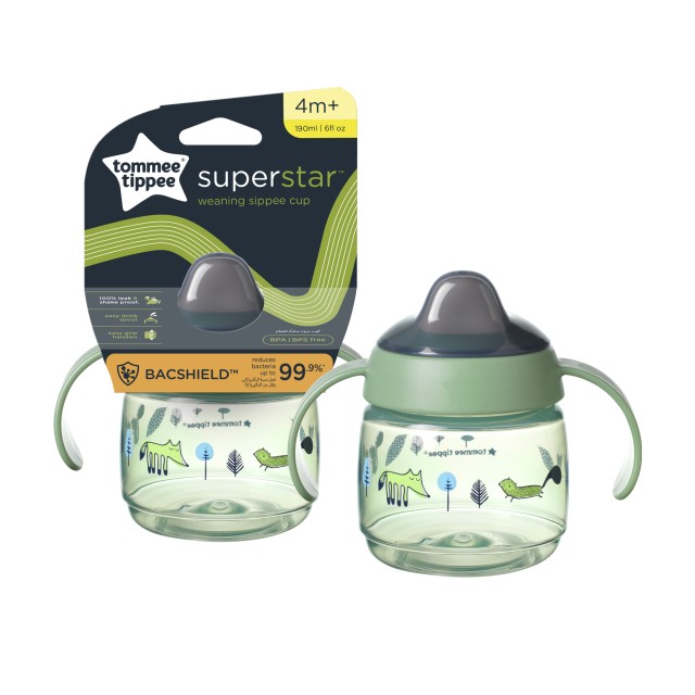 Tommee - Tippee Superstar Sippee Cup Εκπαιδευτικό Κύπελλο για 4m+ Πράσινο με Λαβές 190ml Tommee - Tippee Superstar Sippee Cup Εκπαιδευτικό Κύπελλο για 4m+ Πράσ …