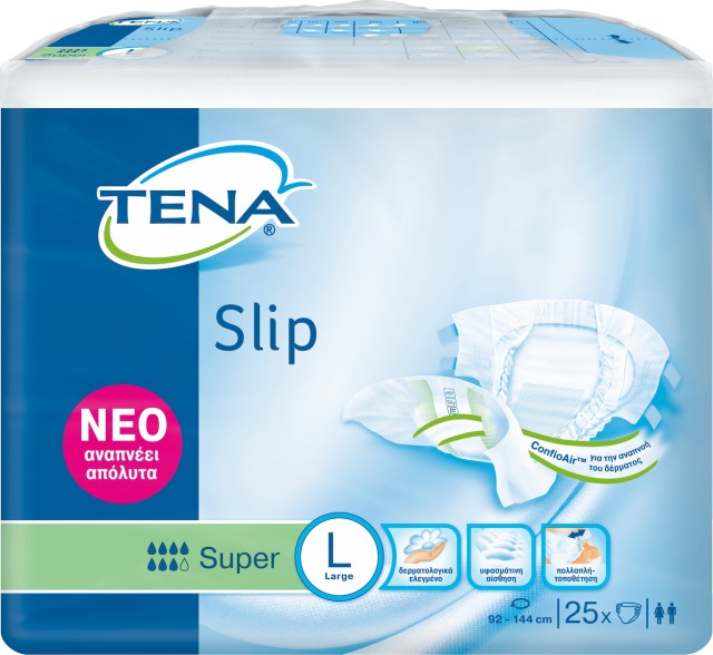 Tena Slip Super Μέγεθος:Large Ανοικτές Πάνες Ακράτειας με Αυτοκόλλητα …