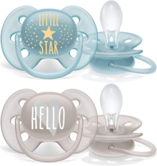 Avent Ultra Soft Ορθοδοντική Πιπίλα Σιλικόνης Hello Little Star 6-18m+ …