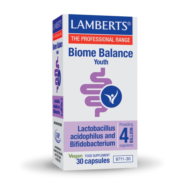 Lamberts Biome Balance Youth Συμπλήρωμα Διατροφής με Προβιοτικά 30 Κάψ &hellip;