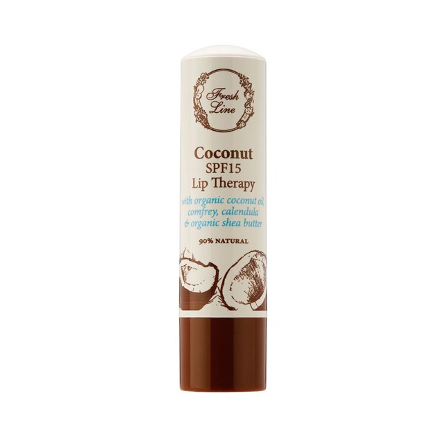 Fresh Line Coconut Lip Therapy Καρύδα SPF15 Θεραπεία Χειλιών με Αντηλι &hellip;