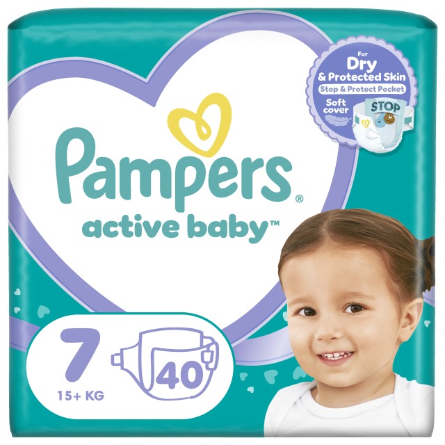 Pampers Active Baby Μέγεθος 7 [15+kg] 40 Πάνες