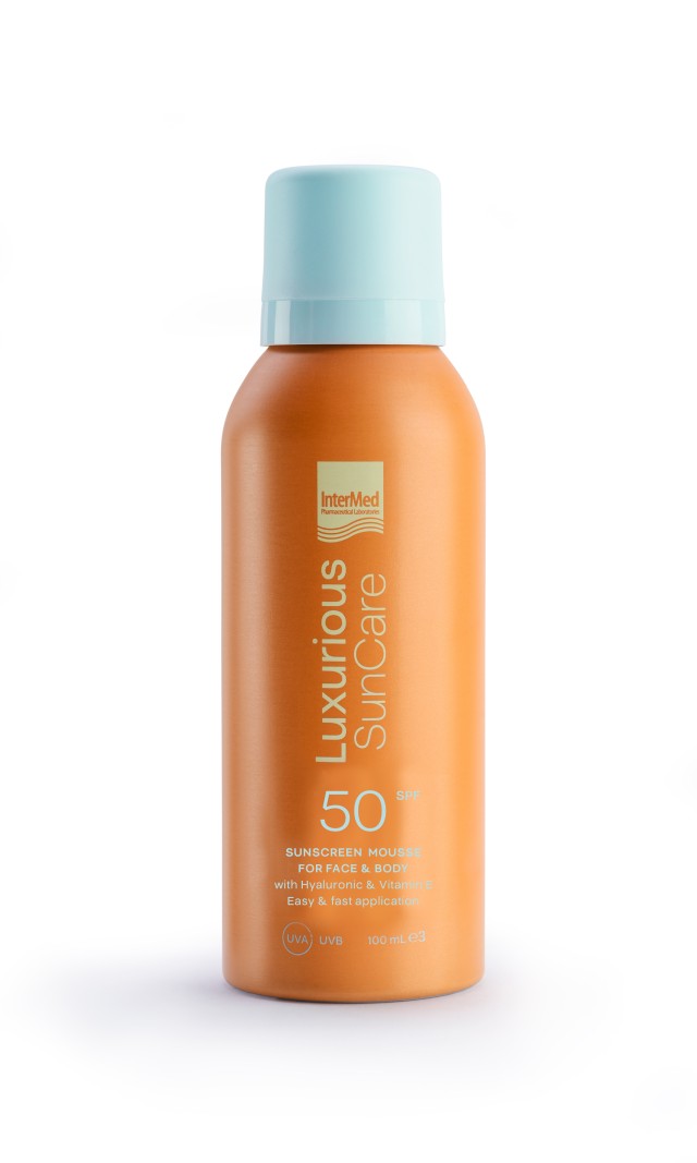 Intermed Luxurious SunCare Sunscreen Mousse SPF50 Αντηλιακός Αφρός … Intermed Luxurious SunCare Sunscreen Mousse SPF50 Αντηλιακός Αφρός …