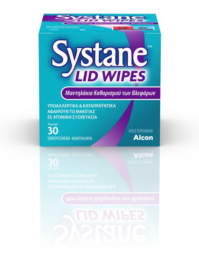 Alcon Systane Lid Wipes Μαντηλάκια Καθαρισμού των Βλεφάρων 30 Εμποτισμ &hellip;