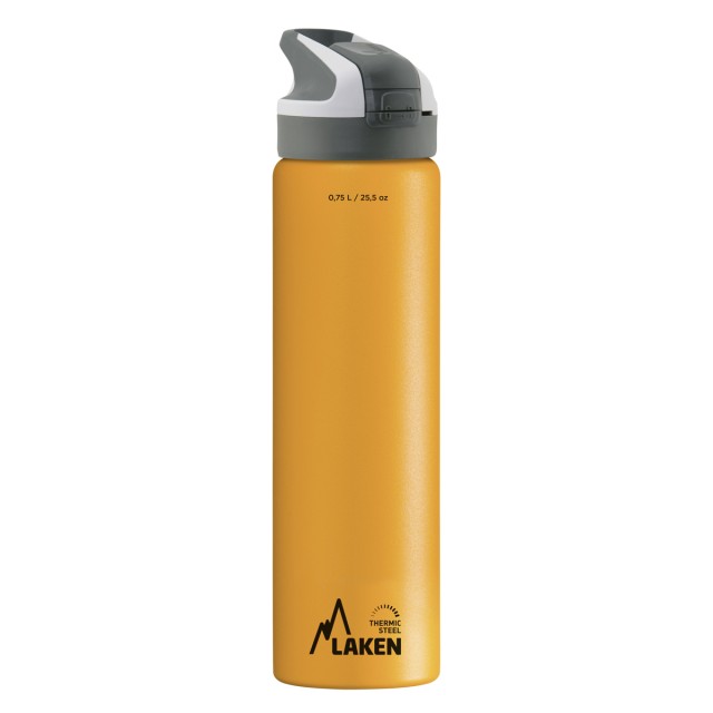 Laken Tritan Ισοθερμικό Παγούρι Κίτρινο Μονόχρωμο με Καλαμάκι Σιλικόνης 750ml [104340]