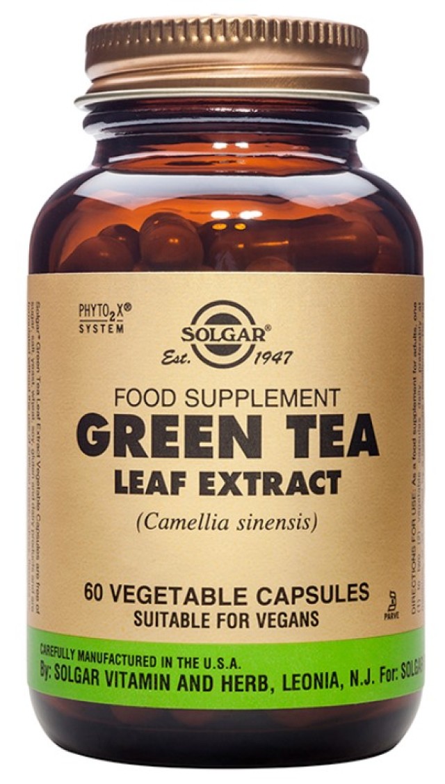 Solgar Green Tea Extract Συμπλήρωμα Διατροφής Αντιοξειδωτικών με Πράσινο Τσάι 60 Φυτικές Κάψουλες