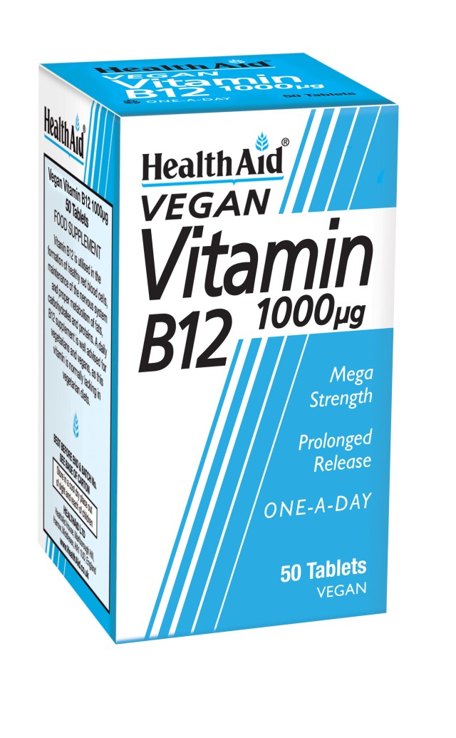 HEALTH AID Vitamin B12 (Cyanocobalamin) 1000ug 50 Prolonged Release tablets