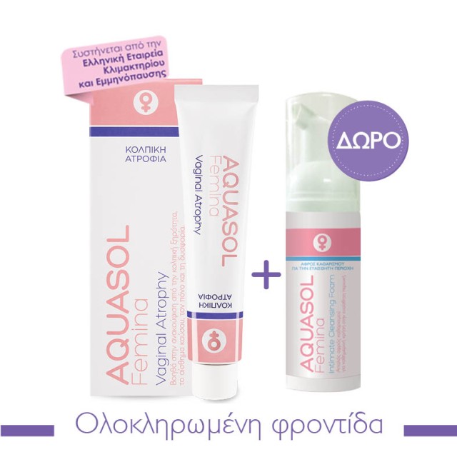 Aquasol PROMO Femina Vaginal Atrophy Εξειδικευμένη Κρέμα για την Κολπι …