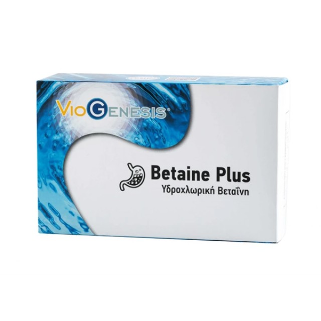 VioGenesis Betaine Plus Συμπλήρωμα Διατροφής για την Βελτιστοποίηση της Πεπτικής Διαδικασίας στο Στομάχι 60 Κάψουλες