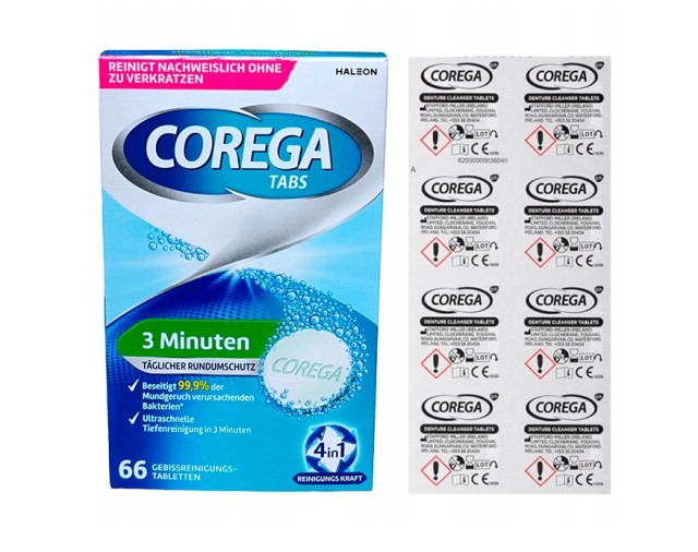 Corega 3 Minute All-round Protection Ταμπλέτες Καθαρισμού Οδοντοστοιχι &hellip;