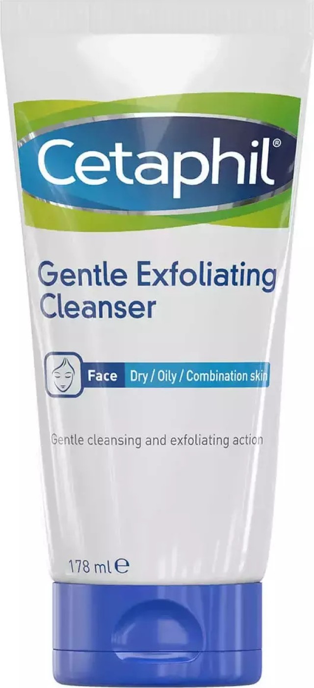 Cetaphil Gentle Exfoliating Cleanser Face Απαλό Καθαριστικό Προσώπου για Ξηρές, Λιπαρές και Μικτές Επιδερμίδες 178ml