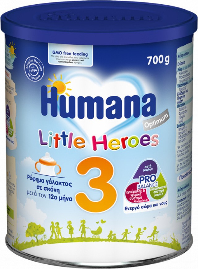 Humana Optimum 3 Little Heroes Ρόφημα Γάλακτος σε Σκόνη Μετά τον 12o Μ …