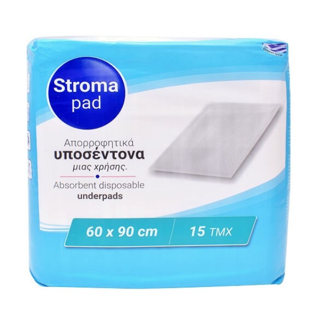 Stroma Pad Απορροφητικά Υποσέντονα Ακράτειας μιας Χρήσης [60x90cm] 15 …