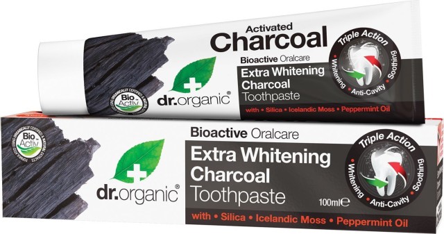 Dr.Organic Extra Whitening Charcoal Toothpaste Οδοντόκρεμα Με Ενεργό Ά …