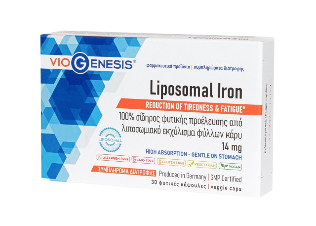 VioGenesis Liposomal Iron 14mg Συμπλήρωμα Διατροφής με Σίδηρο 30 Φυτικ &hellip;