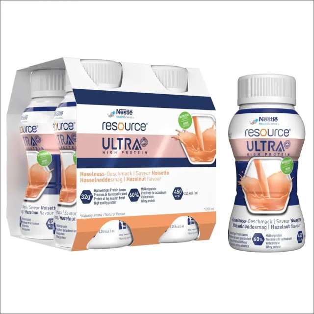 Nestle Resource Ultra Plus High Protein Με Γεύση Φράουλα, 4 Τεμάχια … Nestle Resource Ultra Plus High Protein Με Γεύση Φράουλα, 4 Τεμάχια …