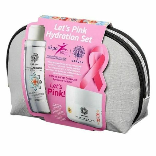 Garden PROMO Lets Pink Hydration Micellar Water 3 in 1 με Βιταμίνη C Νερό Καθαρισμού Ντεμακιγιάζ Προσώπου & Ματιών 100ml - Αντιρυτιδική Κρέμα Προσώπου & Ματιών 24ωρης Προστασίας 50ml