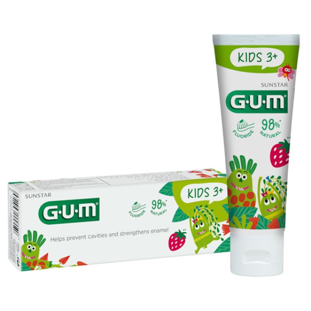 Gum Kids 3+ Ετών Οδοντόκρεμα με Γεύση Φράουλα 50ml