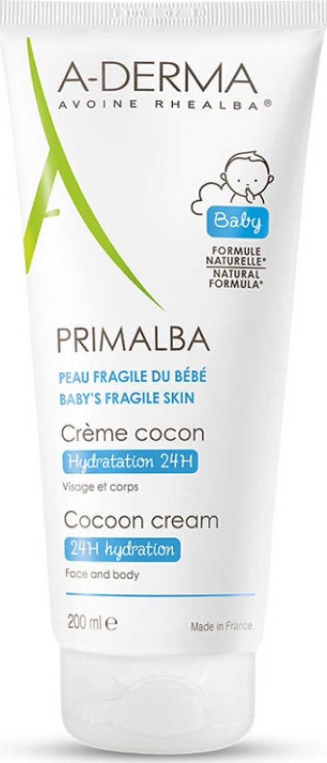 A-Derma Primalba Cream Cocon Hydratation 24H Απαλή Ενυδατική Κρέμα Φροντίδας Για Βρέφη 200ml
