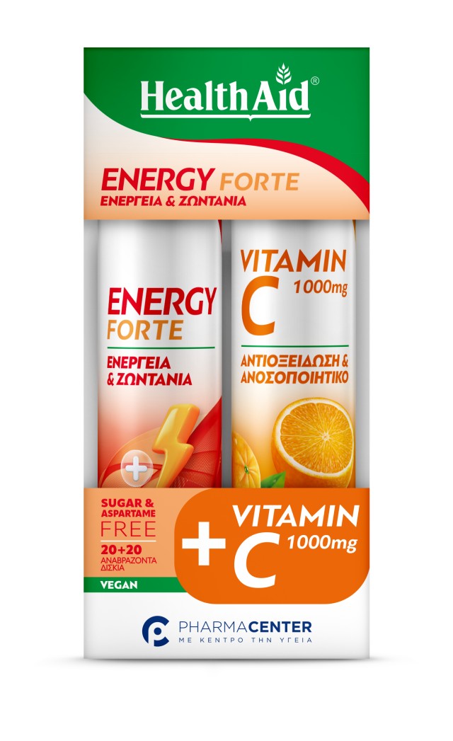 Health Aid PROMO Energy Forte Ενέργεια, Ζωντάνια & Vitamin C 1000mg Αν …