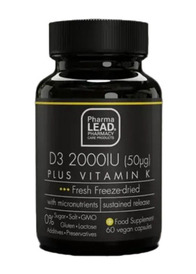 PharmaLead Black Range D3 2000IU (50μg) Plus Vitamin K για το Ανοσοποι …