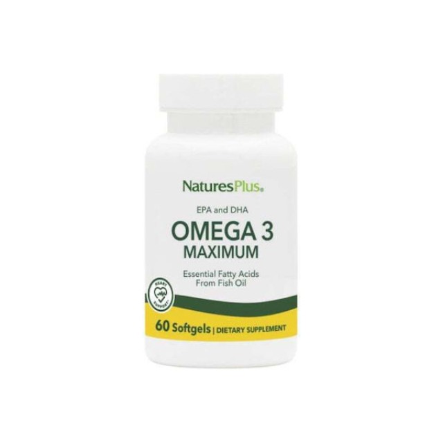 Natures Plus EPA & DHA Omega 3 Maximum Ιχθυέλαιο 60 μαλακές κάψουλες Natures Plus EPA & DHA Omega 3 Maximum Ιχθυέλαιο 60 μαλακές κάψουλες